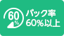 バック率60％以上